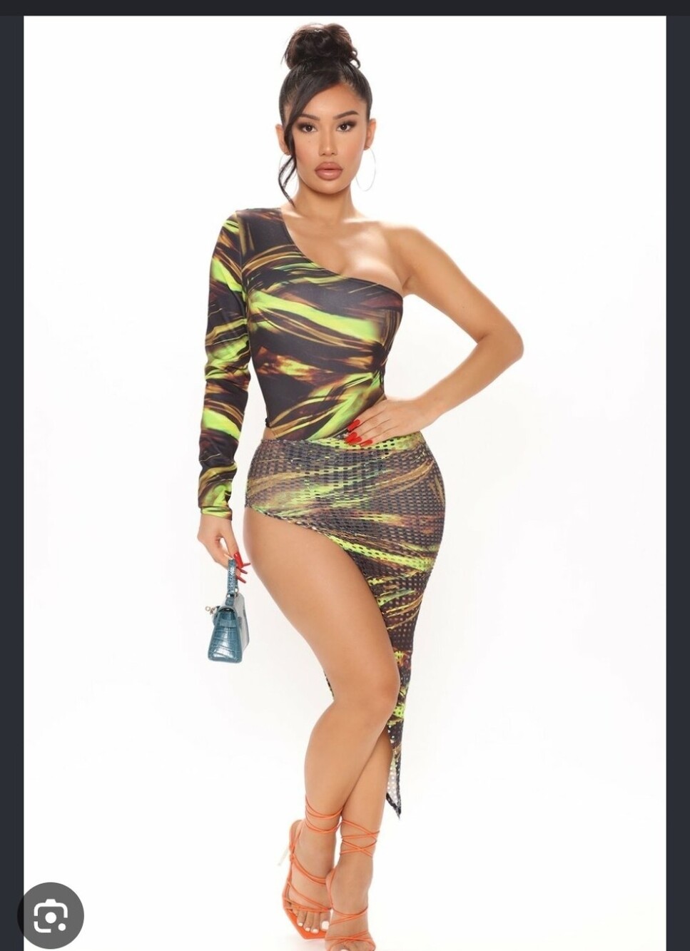 NWT Fashion Nova One-Shoulder Neon Green & Black Asymmetrical Mini Dress